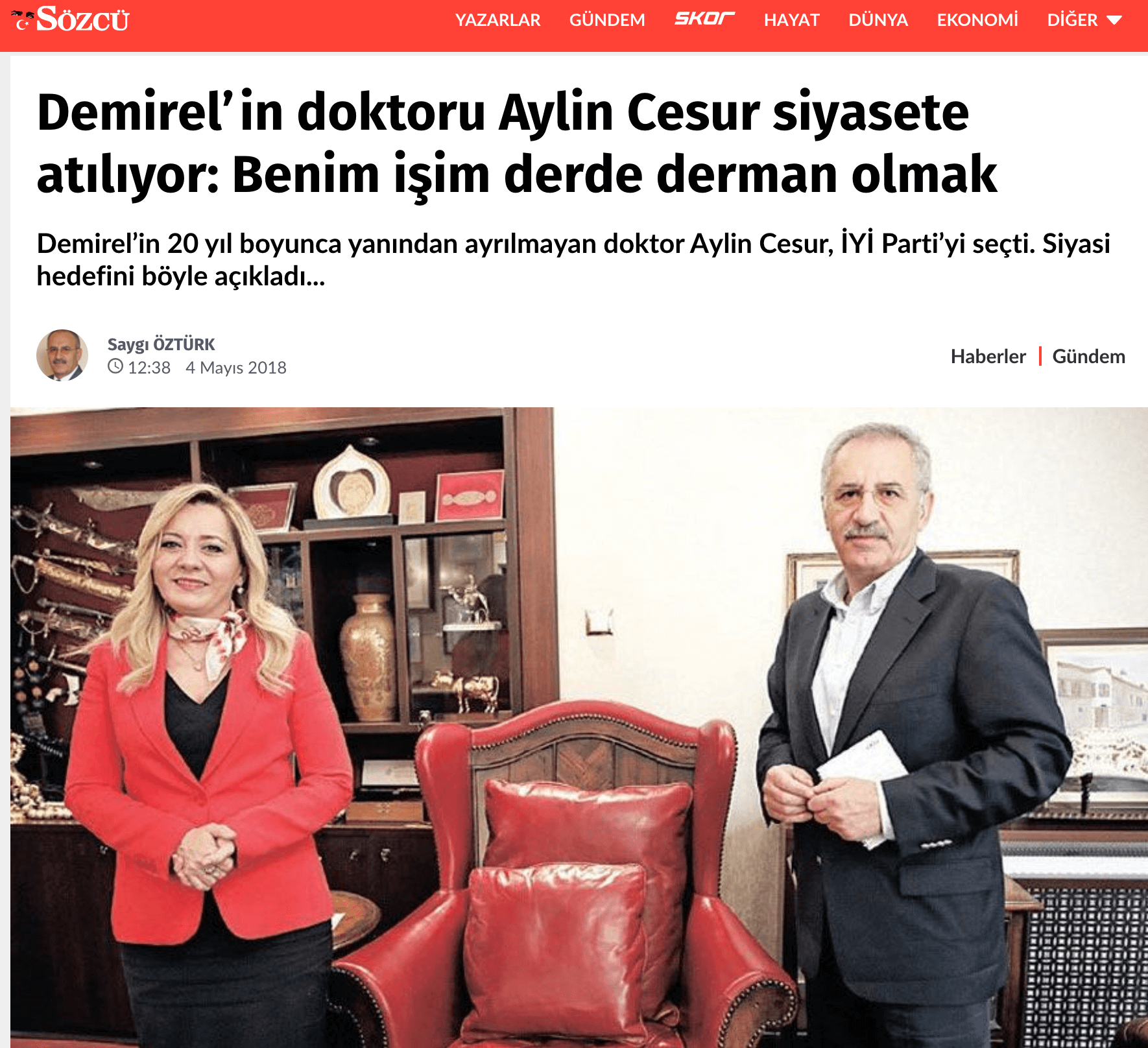Demirel’in doktoru Aylin Cesur siyasete atılıyor: Benim işim derde derman olmak